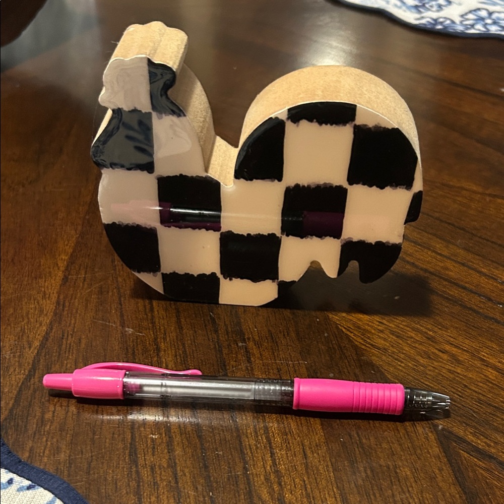 Black and White Check Accent chicken decor